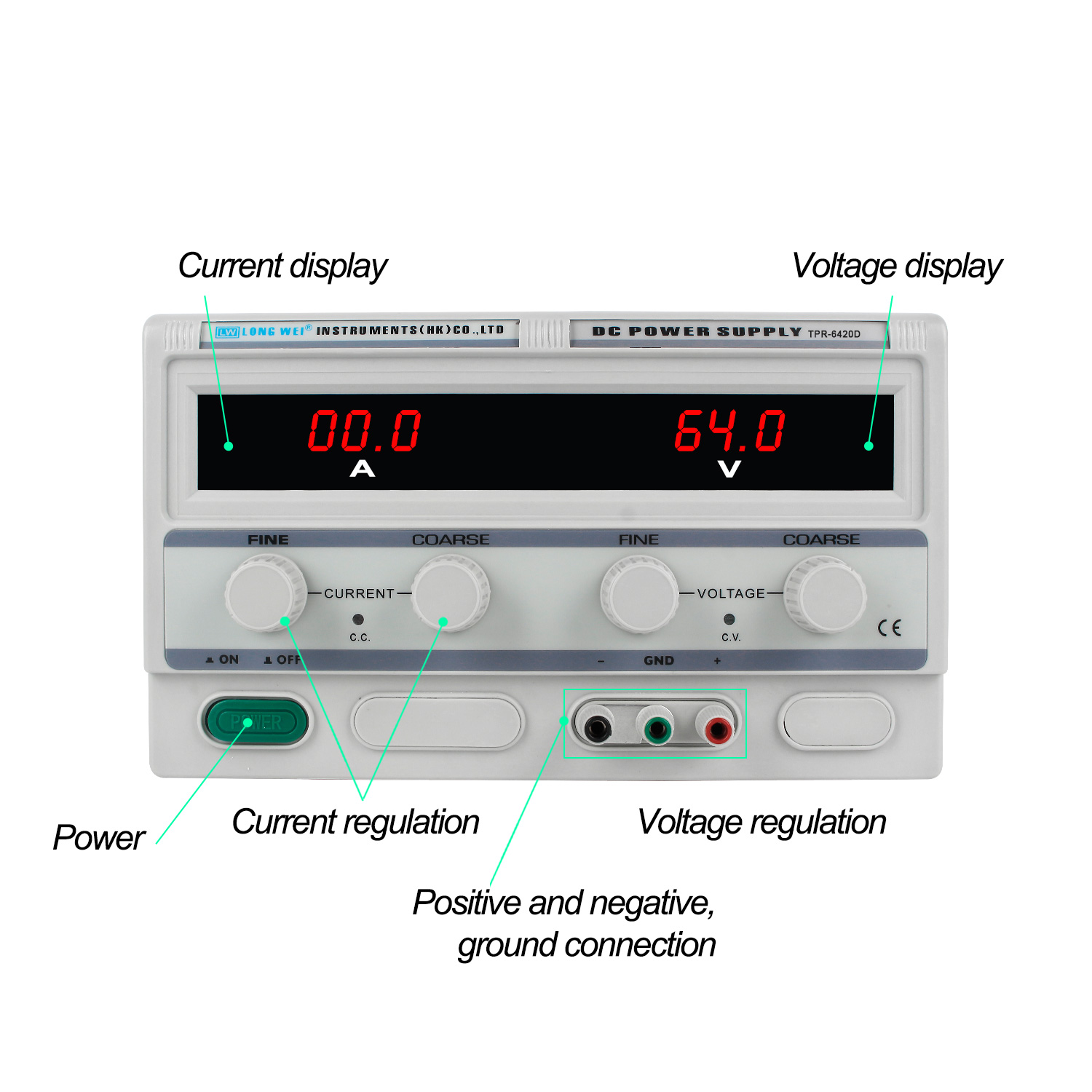 Longwei TPR-6420D 64V 20A LED  - Linear Lab Power Supply Adjustable reseña y precio